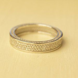 925 Sterling Silver Pave Eternity Band Sz 12